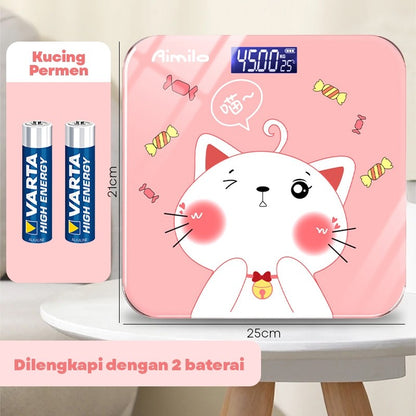 [READY] Aimilo Timbangan Badan Digital Kartun Pengukuran Akurat Timbangan Layar LCD Berat Max 180kg
