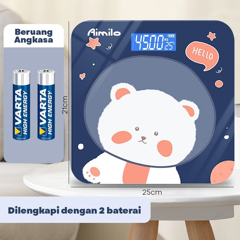 [READY] Aimilo Timbangan Badan Digital Kartun Pengukuran Akurat Timbangan Layar LCD Berat Max 180kg