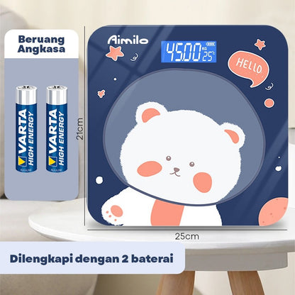 [READY] Aimilo Timbangan Badan Digital Kartun Pengukuran Akurat Timbangan Layar LCD Berat Max 180kg