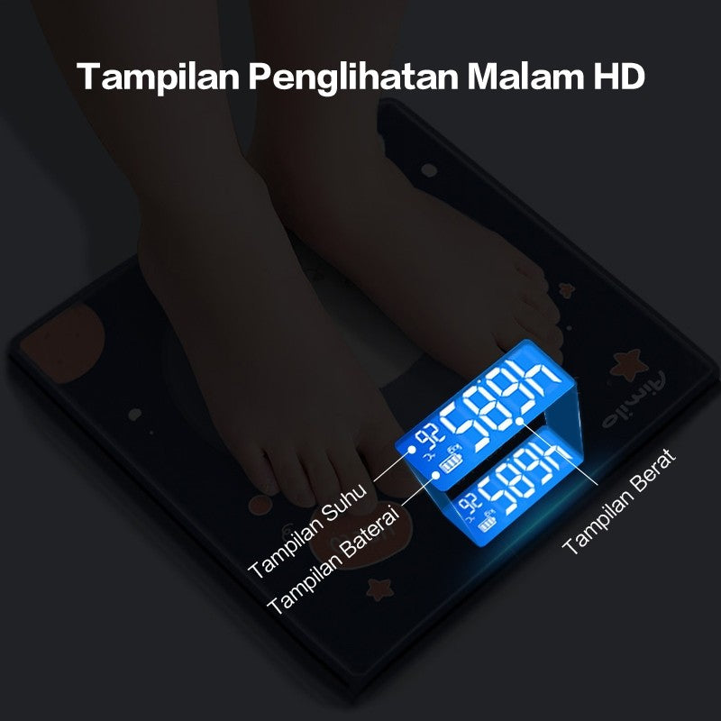 [READY] Aimilo Timbangan Badan Digital Kartun Pengukuran Akurat Timbangan Layar LCD Berat Max 180kg