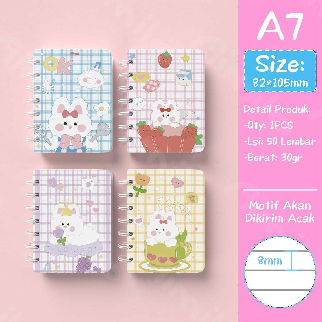 [READY] Aimilo Notebook Mini A7 Buku Kecil Catatan Scrapbook Mini Buku Notes Kecil Alat Tulis Sekolah 50 Lembar