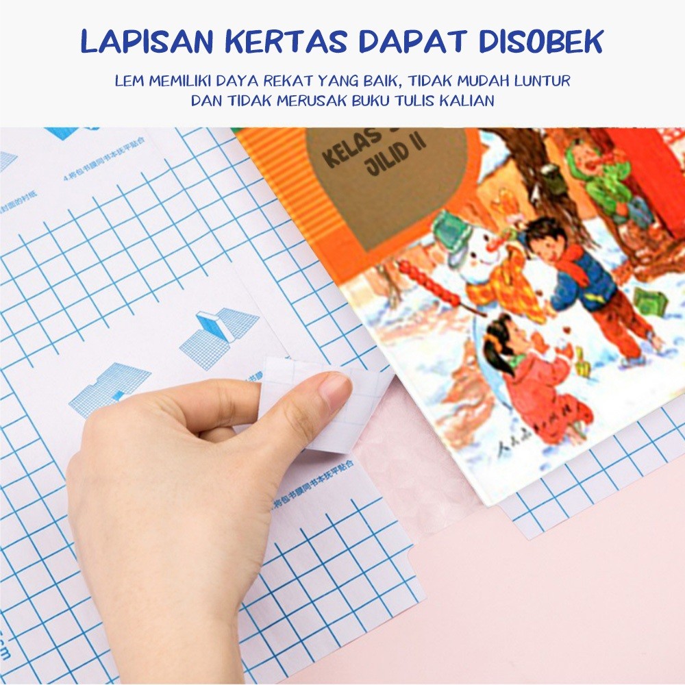 Aimilo Sampul Buku Plastik PVC Tahan Air Sampul Plastik Lks Film Pelindung Buku Tulis 10 Lembar