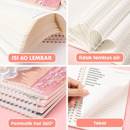 [READY] Aimilo Notebook Aesthetic Buku Diary 40 Lembar Buku Jurnal Buku Catatan Buku Note Stiker Buku Tulis Aesthetic Sekolah