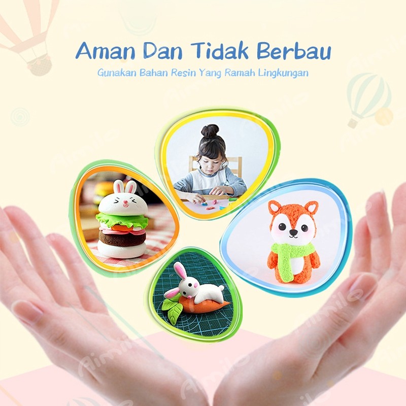 [READY] Aimilo Clay Mainan Anak Isi 12 PCS Clay Warna Warni Mainan Edukasi Anak Mainan Anak Perempuan