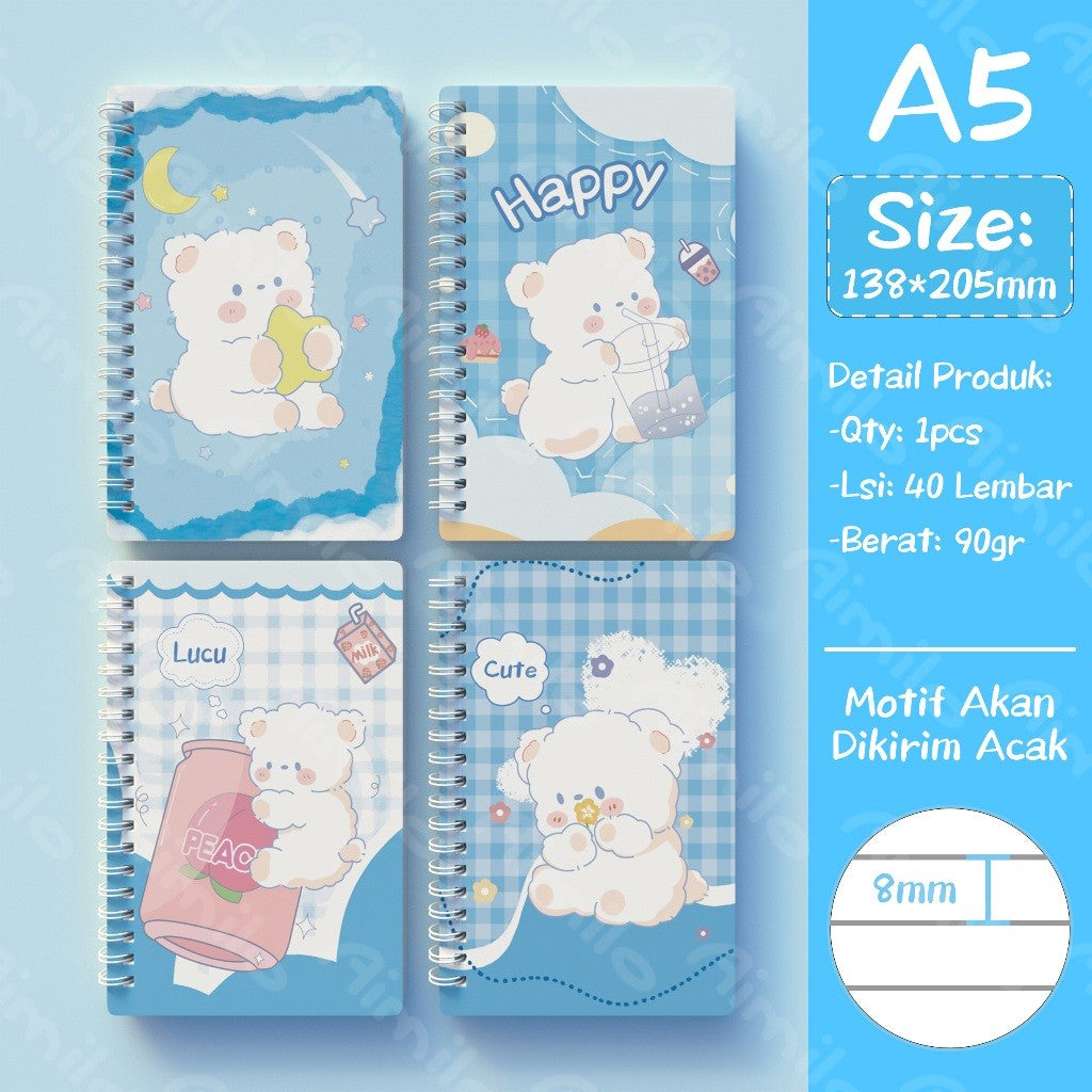 [READY] Aimilo Notebook Aesthetic Buku Diary 40 Lembar Buku Jurnal Buku Catatan Buku Note Stiker Buku Tulis Aesthetic Sekolah