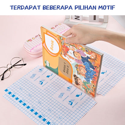Aimilo Sampul Buku Plastik PVC Tahan Air Sampul Plastik Lks Film Pelindung Buku Tulis 10 Lembar