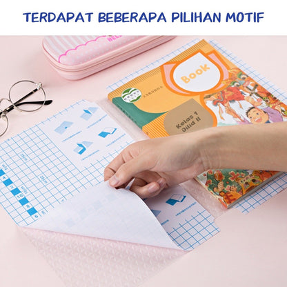 Aimilo Sampul Buku Plastik PVC Tahan Air Sampul Plastik Lks Film Pelindung Buku Tulis 10 Lembar