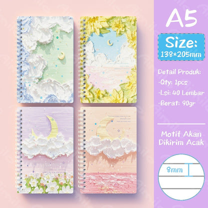 [READY] Aimilo Notebook Aesthetic Buku Diary 40 Lembar Buku Jurnal Buku Catatan Buku Note Stiker Buku Tulis Aesthetic Sekolah