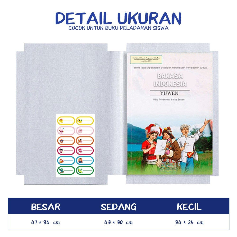 Aimilo Sampul Buku Plastik PVC Tahan Air Sampul Plastik Lks Film Pelindung Buku Tulis 10 Lembar
