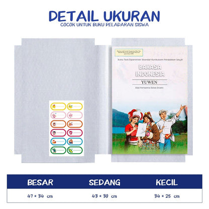 Aimilo Sampul Buku Plastik PVC Tahan Air Sampul Plastik Lks Film Pelindung Buku Tulis 10 Lembar