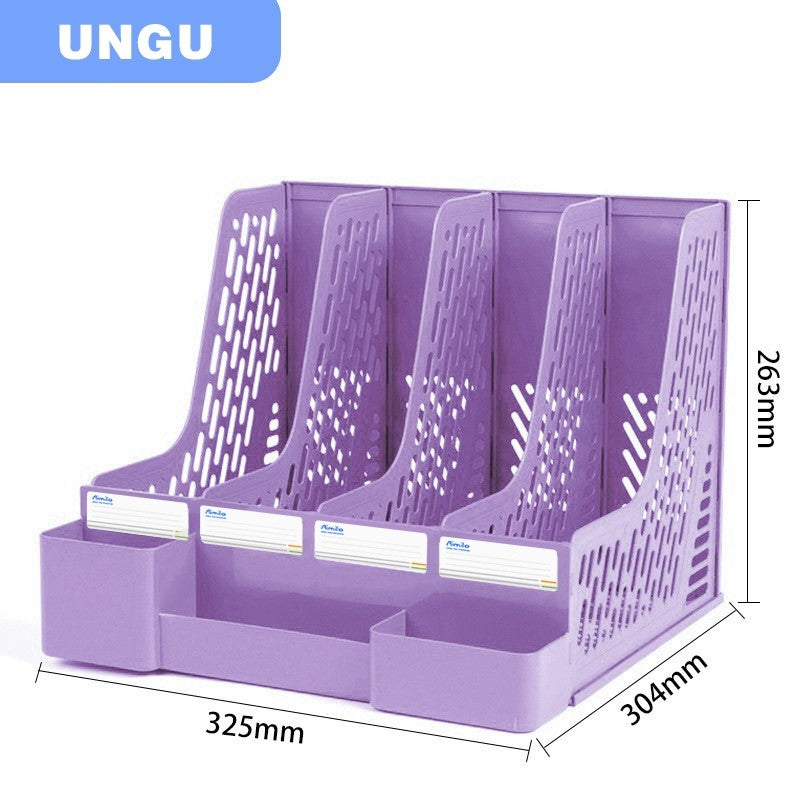 Aimilo Rak Buku Minimalis Aesthetic Tempat Buku Desktop Organizer File Serbaguna Box File Rak Buku Sekat