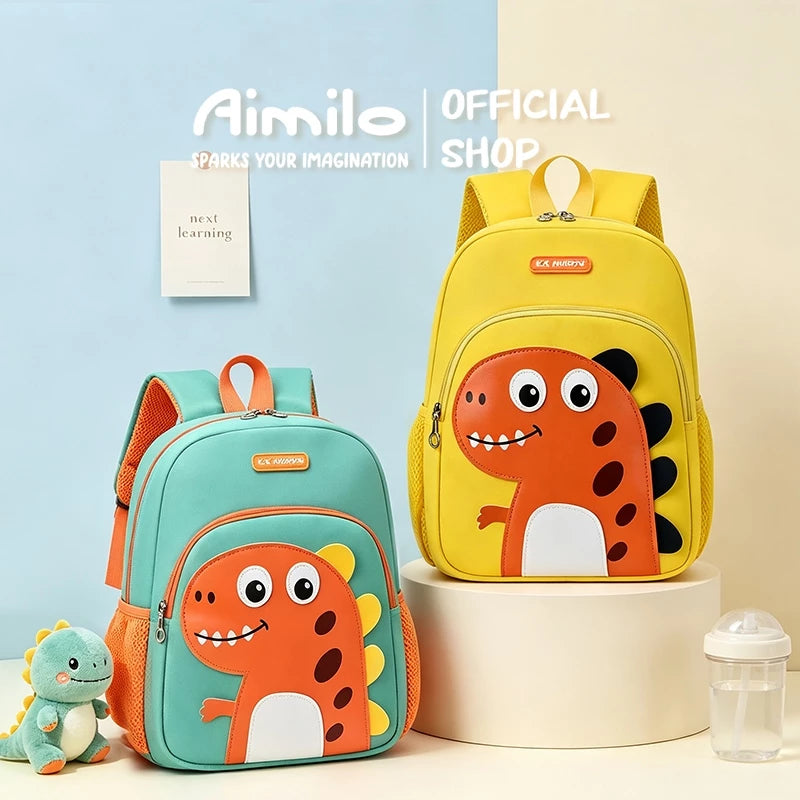 Aimilo Tas Ransel Sekolah Anak Laki Laki Perempuan Tas Anak TK&SD Tas Sekolah Dinosaurus Lucu Untuk 3-6 Tahun