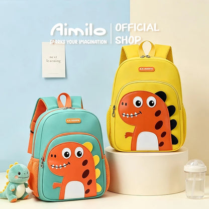 Aimilo Tas Ransel Sekolah Anak Laki Laki Perempuan Tas Anak TK&SD Tas Sekolah Dinosaurus Lucu Untuk 3-6 Tahun