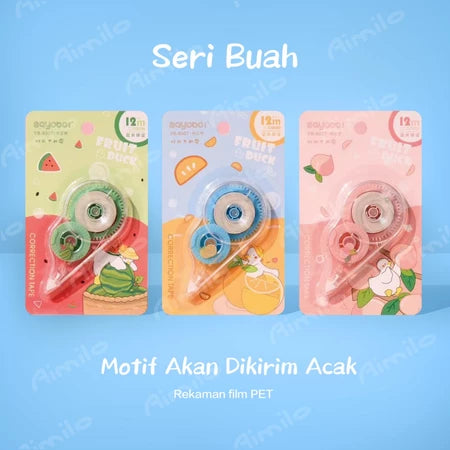 Aimilo Pita Koreksi 12m Correction Tape Halus Untuk Digunakan Cakupan Yang Mulus Alat Tulis