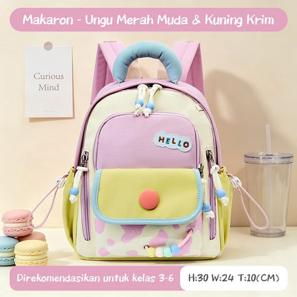 [READY] Aimilo Tas Fashion Ransel Anak Tas Sekolah Anak Perempuan Tas Anak TK/SD Kapasitas Besar Tahan Air Tebal Kado Anak