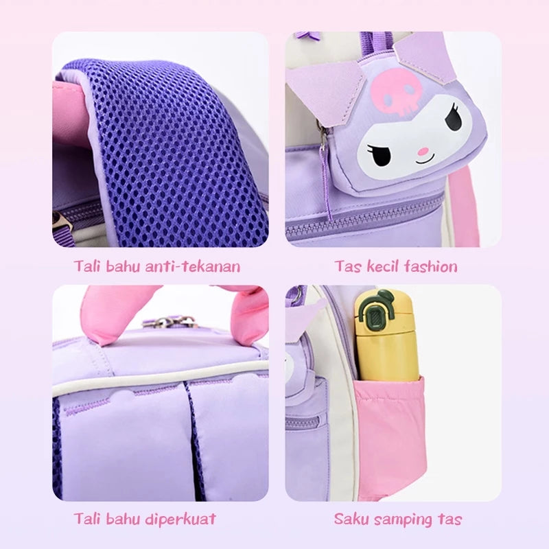 Aimilo Tas Fashion Ransel Anak Tas Sekolah Anak Perempuan Tas Anak TK/SD Kapasitas Besar Tahan Air Tebal Kado Anak