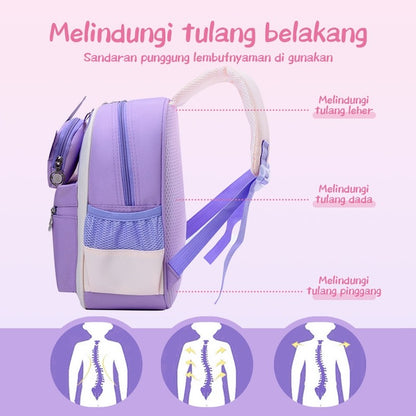 [READY] Aimilo Tas Fashion Ransel Anak Tas Sekolah Anak Perempuan Tas Anak TK/SD Kapasitas Besar Tahan Air Tebal Kado Anak