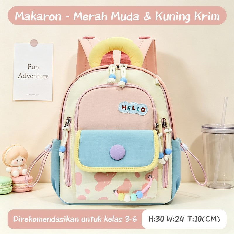 [READY] Aimilo Tas Fashion Ransel Anak Tas Sekolah Anak Perempuan Tas Anak TK/SD Kapasitas Besar Tahan Air Tebal Kado Anak