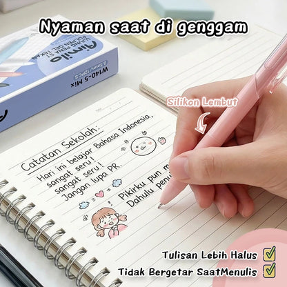 Aimilo Gel Pen Isi 12PCS Pulpen Gel Retractable 4 Warna 0.5mm