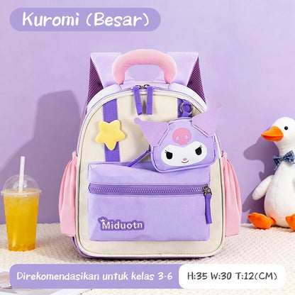 [READY] Aimilo Tas Fashion Ransel Anak Tas Sekolah Anak Perempuan Tas Anak TK/SD Kapasitas Besar Tahan Air Tebal Kado Anak