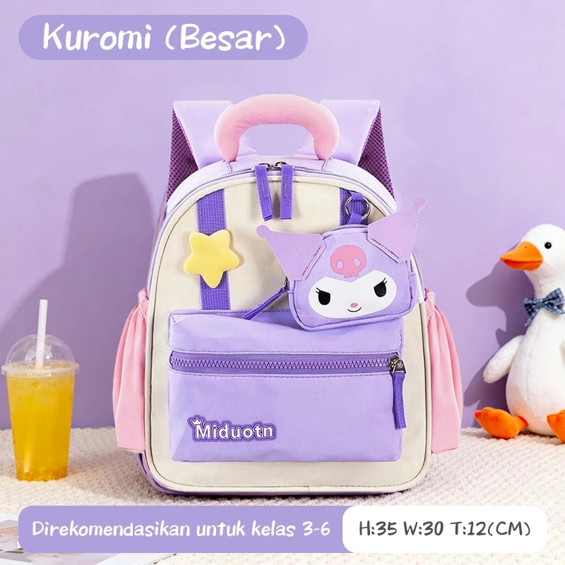 Aimilo Tas Fashion Ransel Anak Tas Sekolah Anak Perempuan Tas Anak TK/SD Kapasitas Besar Tahan Air Tebal Kado Anak