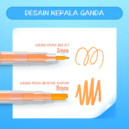 Aimilo Highlighter Pastel 1 Set Spidol Penanda 2 Sisi 6 PCS
