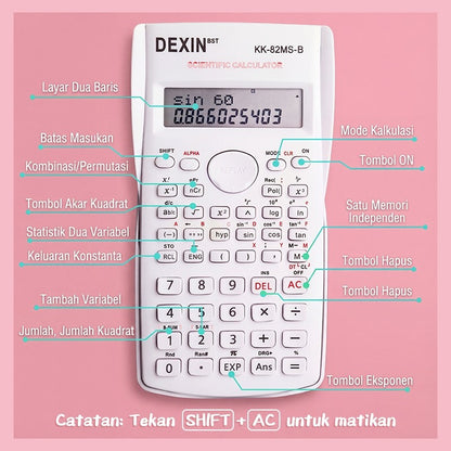 [READY] Aimilo Kalkulator Scientific Calculator 240 Fungsi Kalkulasi 4 Warna