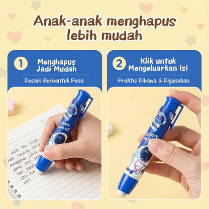 Aimilo Penghapus Pensil Mekanik Karakter Isi 2PCS Eraser Penghapus Tekan