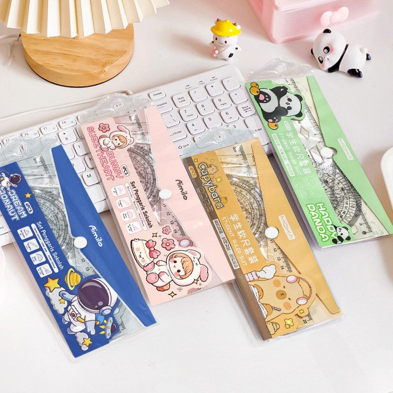 [READY] Aimilo Penggaris Lucu 1 Set 4 Pcs Premium Ruler Dapat Ditekuk Tanpa Patah