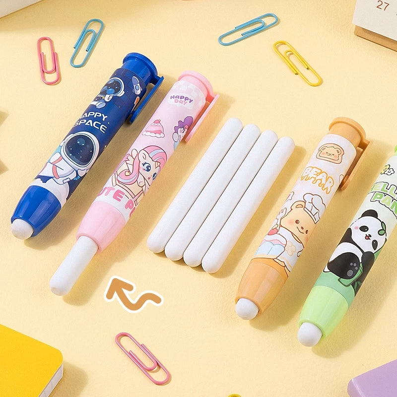 Aimilo Penghapus Pensil Mekanik Karakter Isi 2PCS Eraser Penghapus Tekan