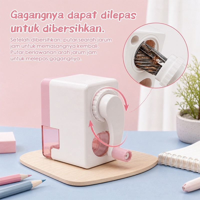 [READY] Aimilo Rautan Serutan Pensil Putar Hemat Tenaga & Cepat Raut Sharpener Pengserut Pensil Alat Tulis Sekolah