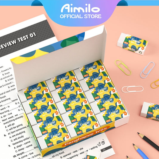 [READY] Aimilo Penghapus Putih Isi 30PCS/Kotak Putih Eraser Bebas PVC Bebas Debu Tidak Beracun Alat Tulis Sekolah