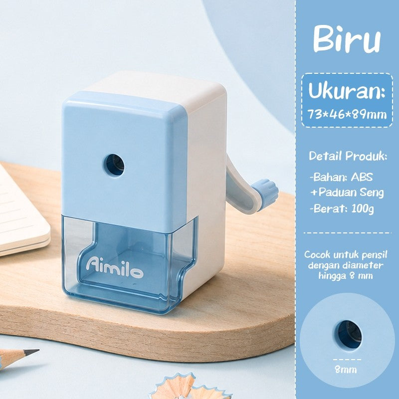 [READY] Aimilo Rautan Serutan Pensil Putar Hemat Tenaga & Cepat Raut Sharpener Pengserut Pensil Alat Tulis Sekolah