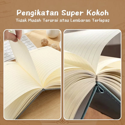 Aimilo Buku Catatan Notebook A5 Premium Buku Diary Aesthetic Cover Kulit Tahan Air Agenda Meeting 80 Lembar