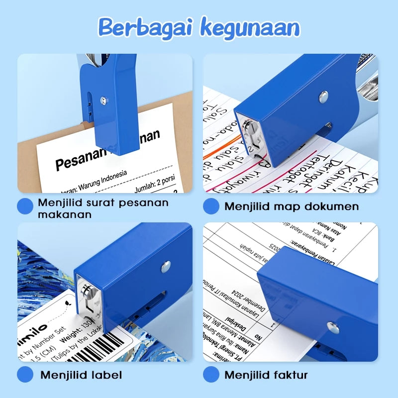 Aimilo Stepler Portable Staples No.10 Stapler Genggam 4 Warna Dapat Menjilid 20 Lembar