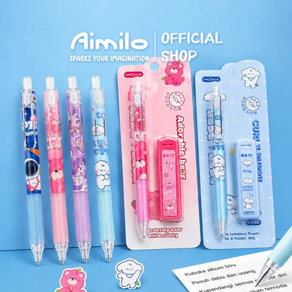 Aimilo Pensil Mekanik 0.5 mm Mechanical Pencil Set Isi Refill 20 Alat Tulis Sekolah