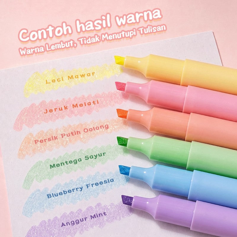 [READY] Aimilo Spidol Highlighter Glitter Beraroma Buah Isi 3 Warna Emas/Silver Spidol Warna Kapasitas Besar