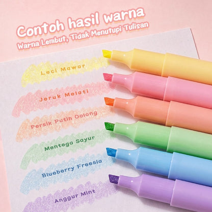 [READY] Aimilo Spidol Highlighter Glitter Beraroma Buah Isi 3 Warna Emas/Silver Spidol Warna Kapasitas Besar