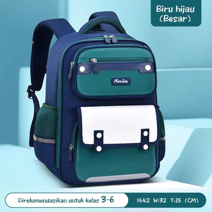 Aimilo Tas Ransel Sekolah Laki Laki Gaya Inggris Tas Ransel SD Tas Ransel Anak