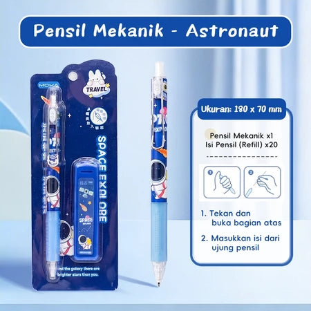 Aimilo Pensil Mekanik 0.5 mm Mechanical Pencil Set Isi Refill 20 Alat Tulis Sekolah