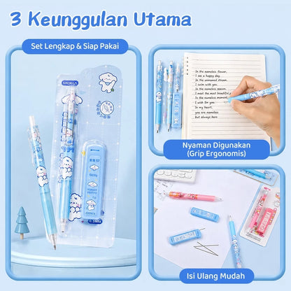 Aimilo Pensil Mekanik 0.5 mm Mechanical Pencil Set Isi Refill 20 Alat Tulis Sekolah
