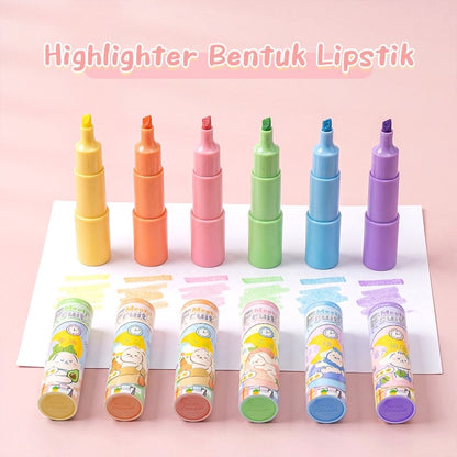 [READY] Aimilo Spidol Highlighter Glitter Beraroma Buah Isi 3 Warna Emas/Silver Spidol Warna Kapasitas Besar