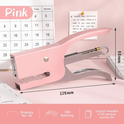 Aimilo Stepler Portable Staples No.10 Stapler Genggam 4 Warna Dapat Menjilid 20 Lembar