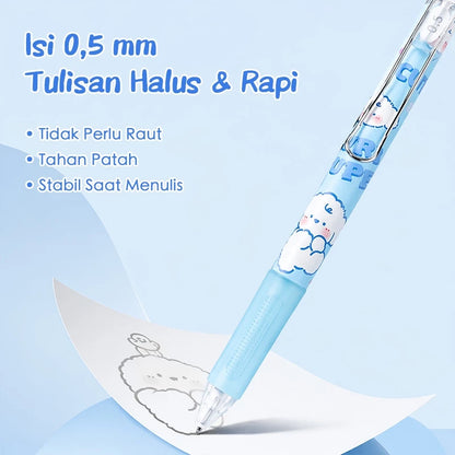 Aimilo Pensil Mekanik 0.5 mm Mechanical Pencil Set Isi Refill 20 Alat Tulis Sekolah