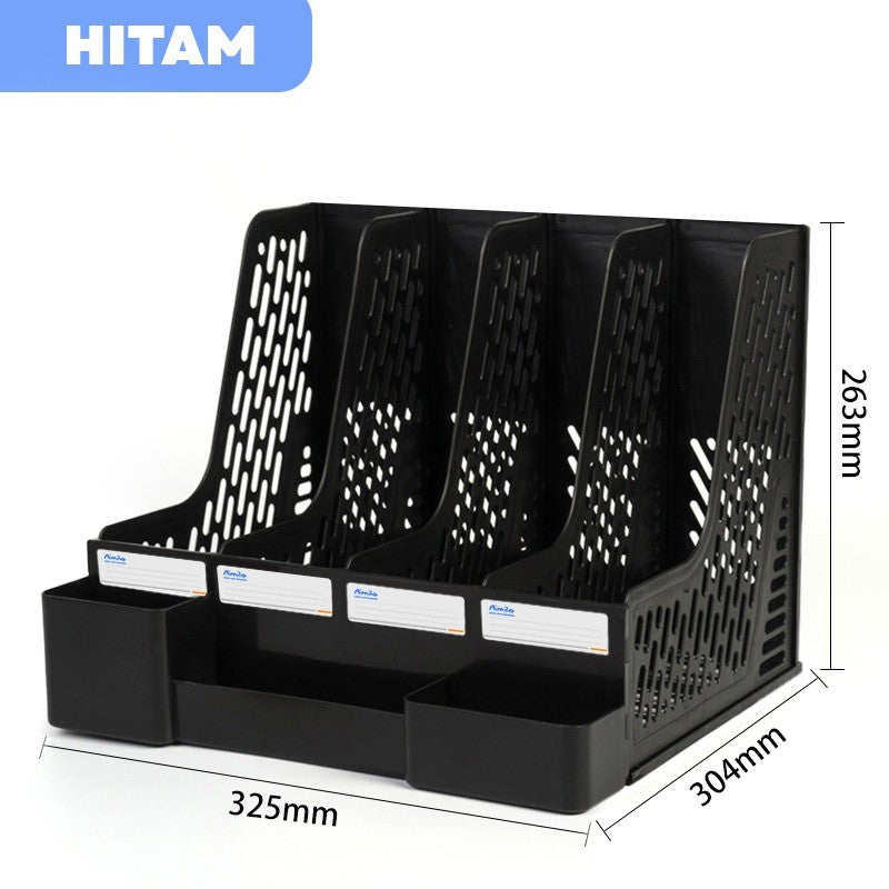 Aimilo Rak Buku Minimalis Aesthetic Tempat Buku Desktop Organizer File Serbaguna Box File Rak Buku Sekat