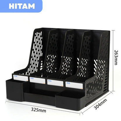 Aimilo Rak Buku Minimalis Aesthetic Tempat Buku Desktop Organizer File Serbaguna Box File Rak Buku Sekat