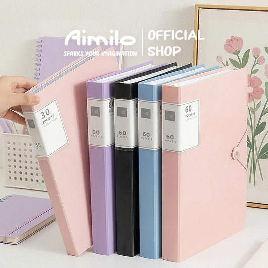 Aimilo Display Book A4 Document Folder Clear Holder Tahan Air Isi 30/60 Lembar Dengan Tali