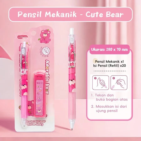 Aimilo Pensil Mekanik 0.5 mm Mechanical Pencil Set Isi Refill 20 Alat Tulis Sekolah