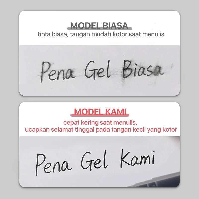 Aimilo Wholesale Gel Pen 20/50/100 PCS Pulpen Gel 0.5mm Berkapasitas Besar Tinta Cepat Kering 3 Warna