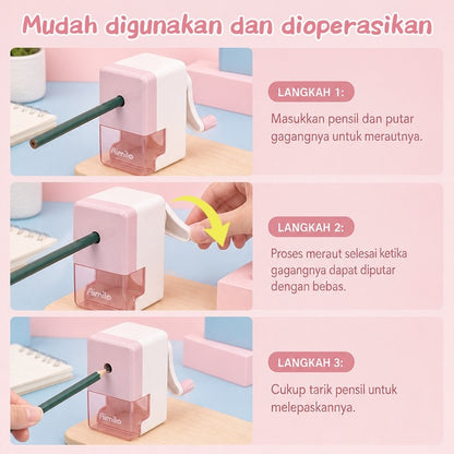 [READY] Aimilo Rautan Serutan Pensil Putar Hemat Tenaga & Cepat Raut Sharpener Pengserut Pensil Alat Tulis Sekolah